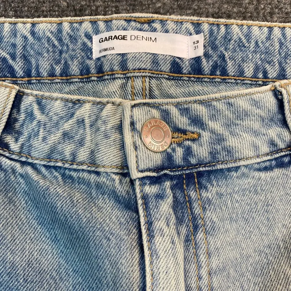 Brand New Garage Denim Women's Size 13/31 Bermuda Denim Jean Niko Blue - Picture 2 of 6